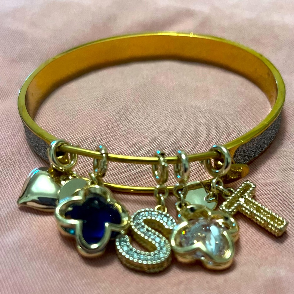 Gold and silver bracelets